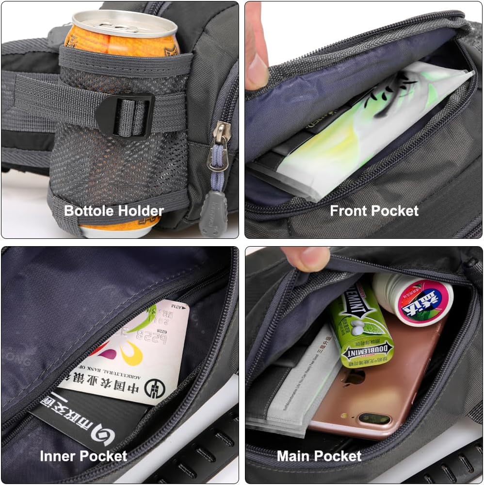 Entchin Fanny Pack for Women Men,Crossbody Belt Bag with 4-Zipper Pockets,Adjustable Waist Bag Pack,One of the Most Popular Travel Essential Gifts for Walking,Traveling,Cycling - Image 9