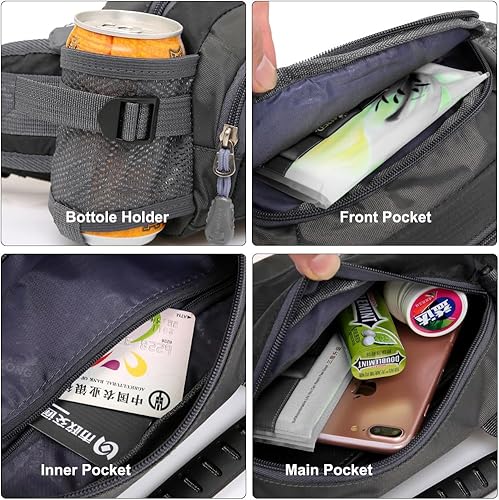 Miniatura 60 de Entchin Riñonera para mujeres y hombres, bolsa cruzada con 4 bolsillos con cremallera, bolsa de cintura ajustable, uno de los regalos esenciales