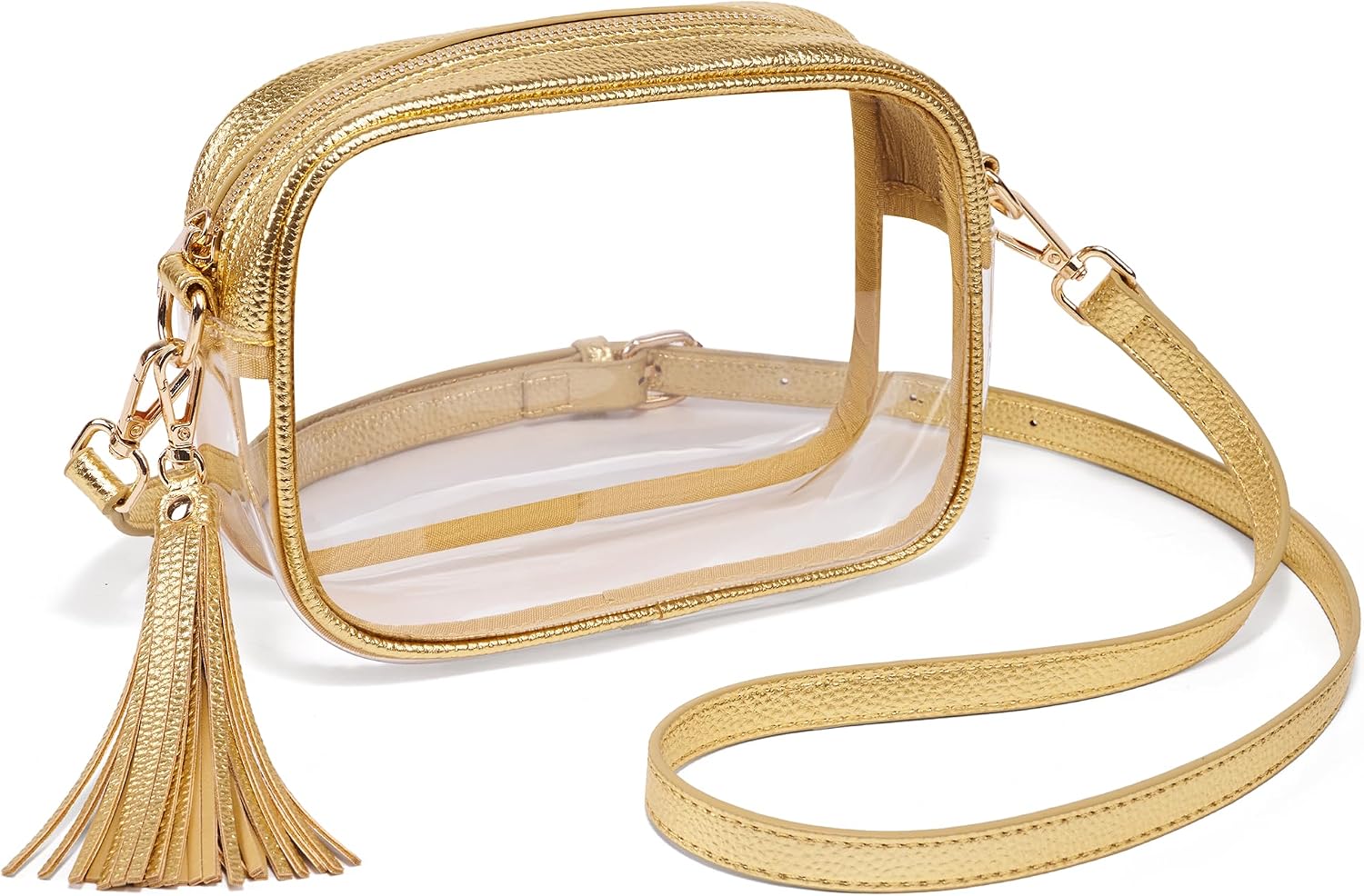 Yarnic Clear Bag Stadium Approved PVC Transparent Crossbody Purse for Concert Sports Event Small Women Cross Body Bags