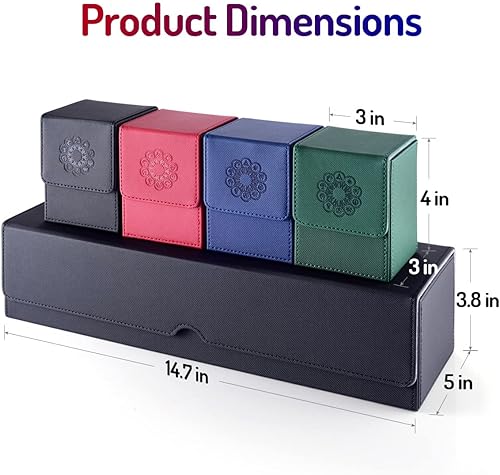 Miniatura 5 de Caja de cartas 5 en 1 para tarjetas PTCGYGOMTG  Incluye 4 fundas para cartas y 1 caja de almacenamiento de tarjetas coleccionables premium con