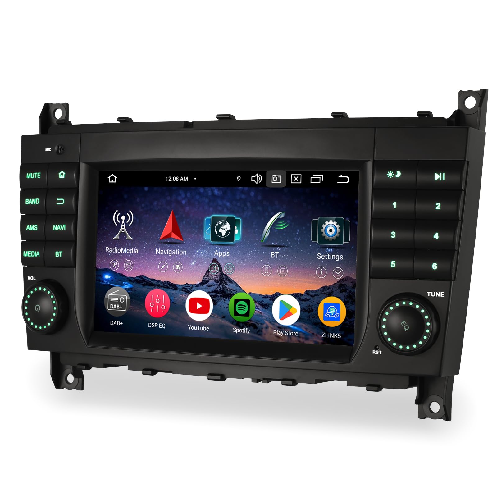 8-núcleo 4GB RAM+64GB ROM 7 Pulgadas Android 14 Radio Coche para Mercedes Benz Clase C/CLC/G W203 W463 Soporte GPS Navegador CarPlay inalámbrico Android Auto Bluetooth DSP WiFi 4G Dab+ FM RDS Canbus