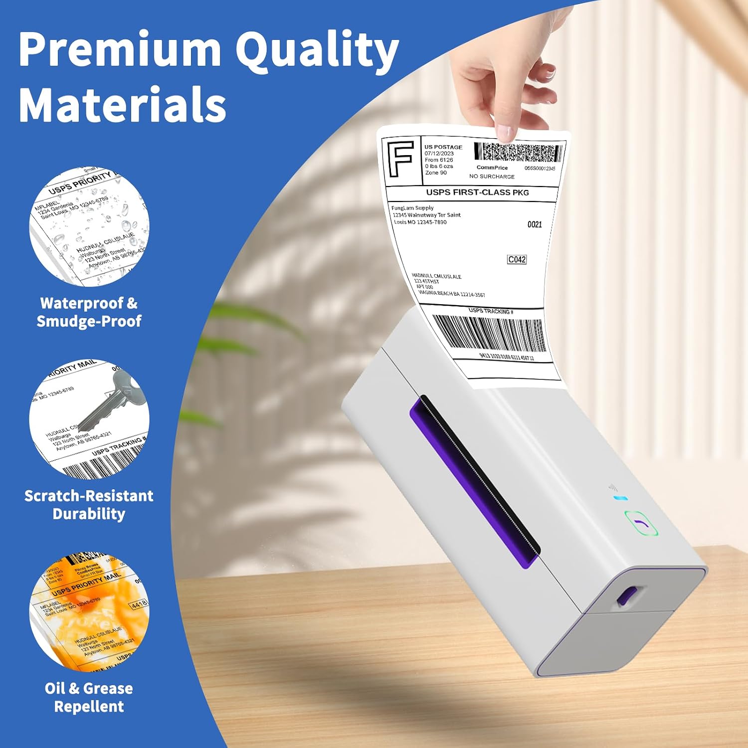 4x6 Shipping Labels in 4 Rolls (1000 Pages per roll with 3" core) 4 x 6 Direct Thermal Shipping Labels with Perforations Designed for Thermal Printer, White.