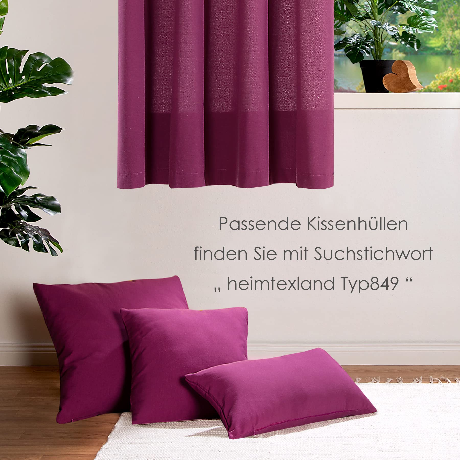 Heimtexland Tenda Happy A Righe Con Passanti – 260x140 Cm, Opaca, Blu/Arancione/Rosa, Qualità Pesante