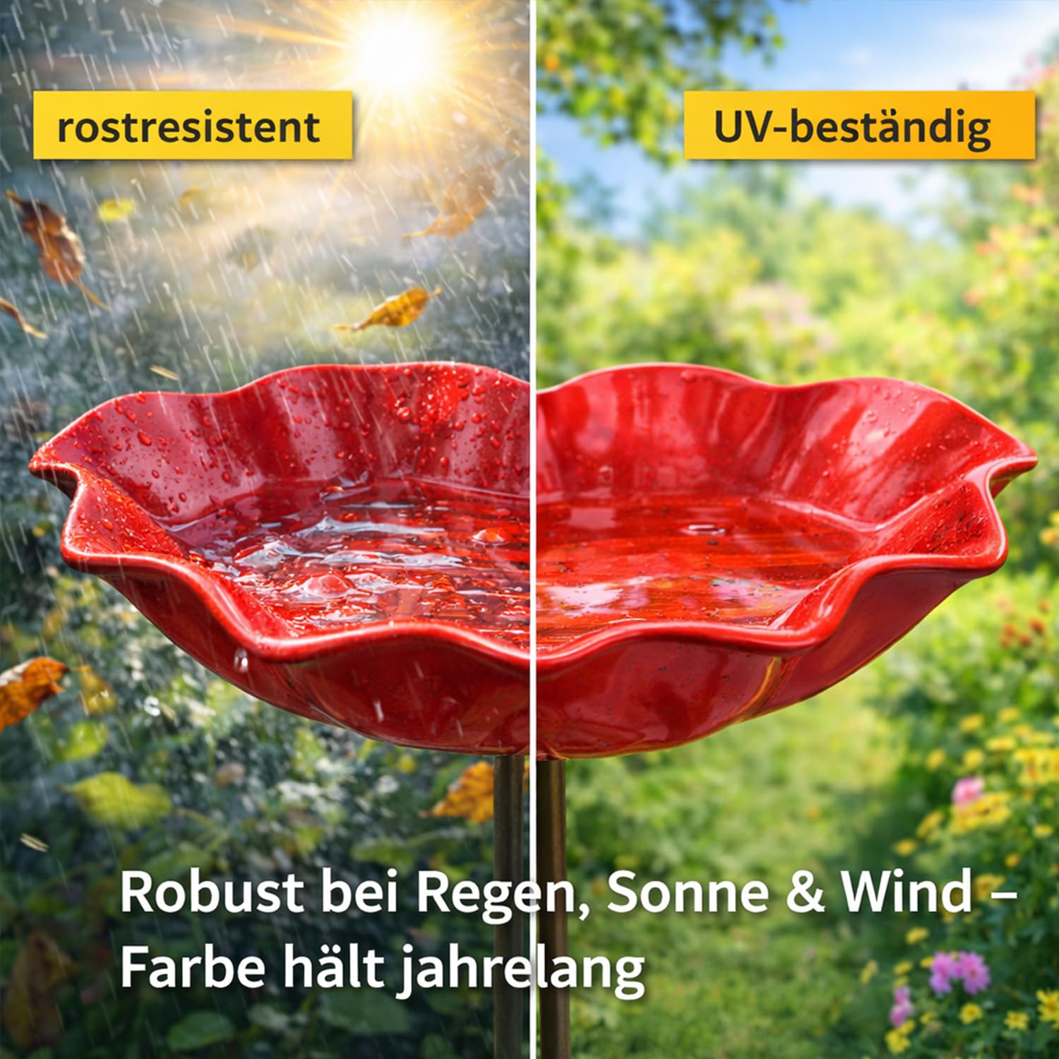 Vogeltränke Blume, Bienentränke Keramik Blume, Handgemachte BienenblütenKeramik – Winterfeste Vogeltränke & Futterstation für Garten,DekorativeKeramik für Bienen & Schmetterlinge (3*Rosa,15cm)