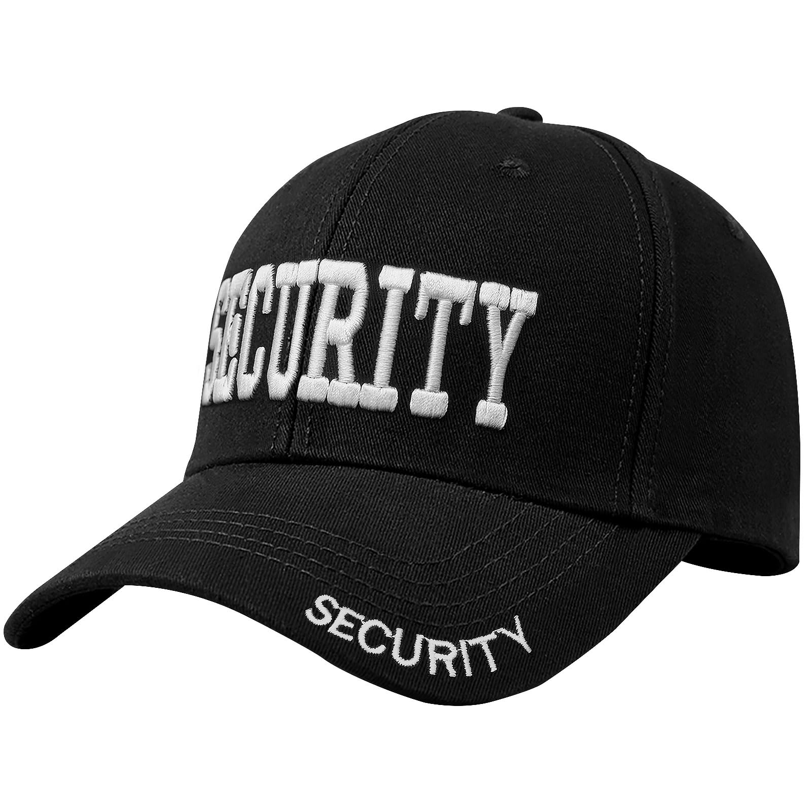 ForFine Security Hat Security Guard Hats Adjustable Size Embroidery Baseball Cap Hat Secret Service Cosplay Spy FBI Accessory (White-1pcs)