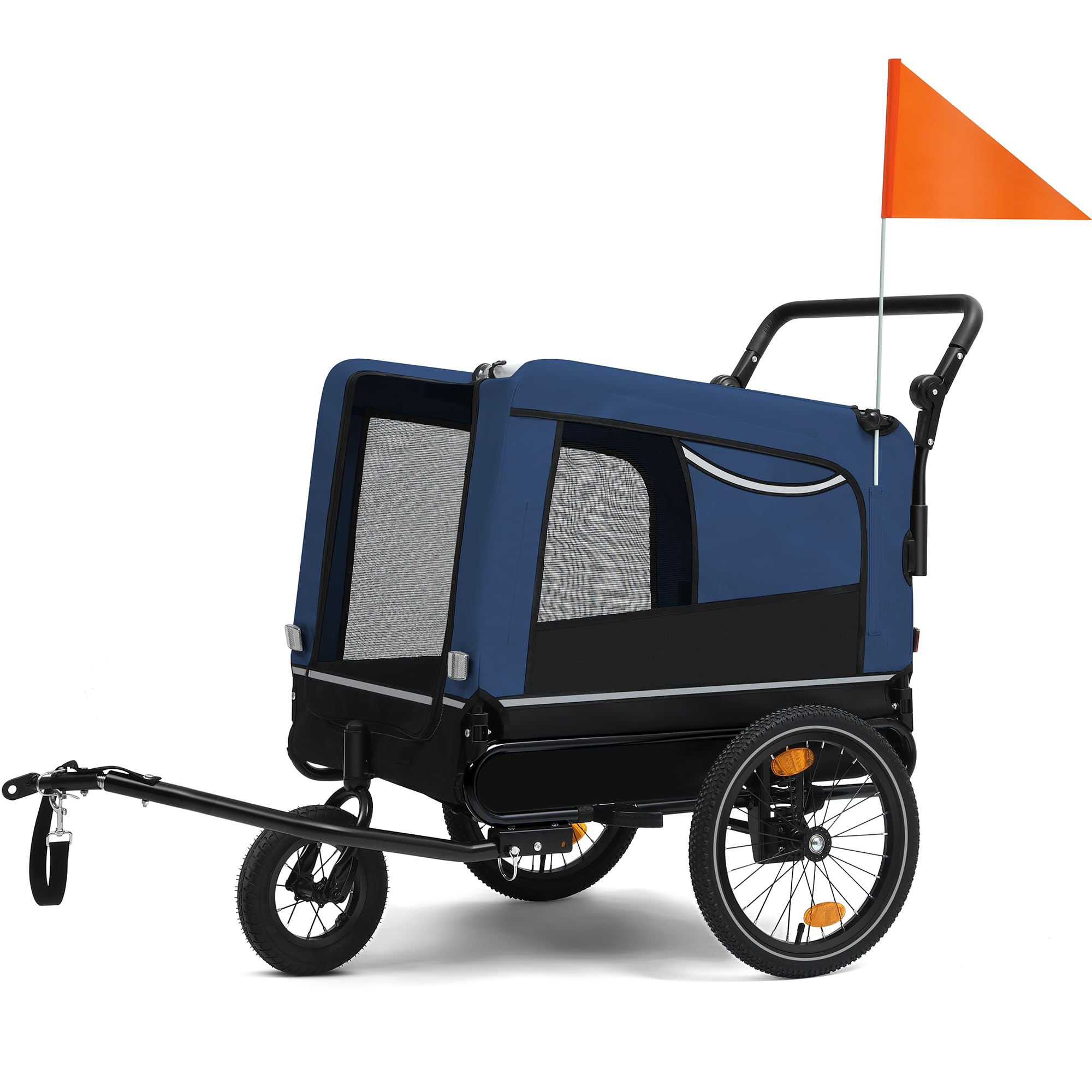 YITAHOME 2-in-1 Dog Bike Trailer with 360° Rotatable & Removable Front Wheel, Dog Stroller 600D Oxford Canvas, Dog Trailer for Bicycle, 40kg MAX Reflectors & Safety Leash, Easy Transport