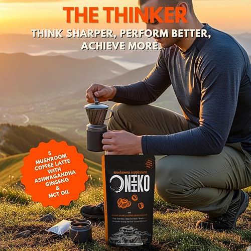 Miniatura 9 de Café de 5 hongos  Mezcla de energía y enfoque con chaga, melena de león, ashwagandha, ginseng, aceite MCT, extracto de 1500 mg, 30 porciones, polvo