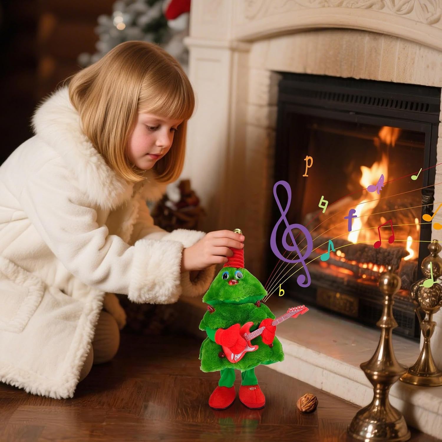 Dancing Christmas Tree Christmas Dancing Toys, Singing Christmas Tree with Light, Lighted Trees Figures, Electric Plush Trees, Electric Interactive Toy, by escr