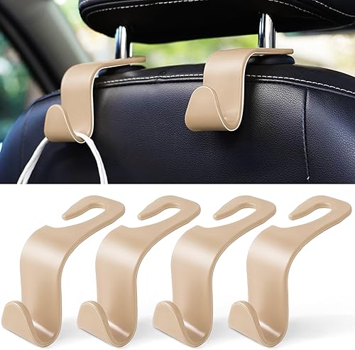 Miniatura 17 de LivTee Gancho para bolso de automóvil, gancho para reposacabezas para automóvil, paquete de 4 ganchos universales para reposacabezas de asiento de