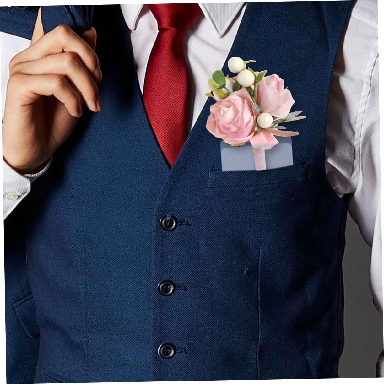 100 Stück Transparente Boutonnière Halter aus Pvc für Anzug und Sakko | Knopflochhalter aus Kunststoff, Quadratische Form, Wiederverwendbar und Wasserfest, für Blumen und Einstecktuch