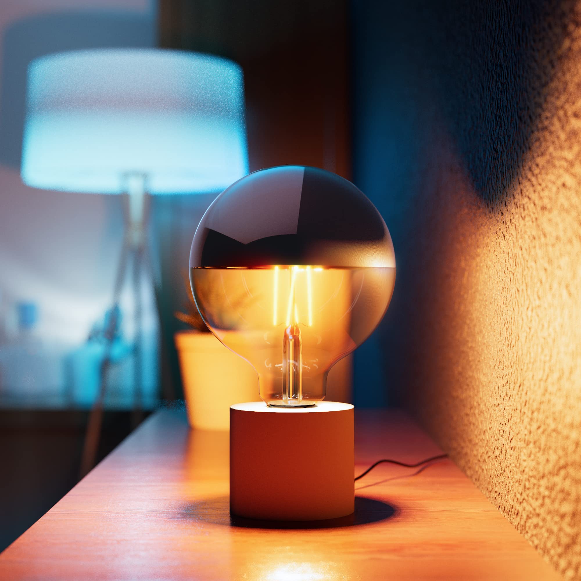 SSC-LUXon Globe XL - 2 lampadine a LED con luce bianca calda, attacco E27, 5 W, colore: Argento