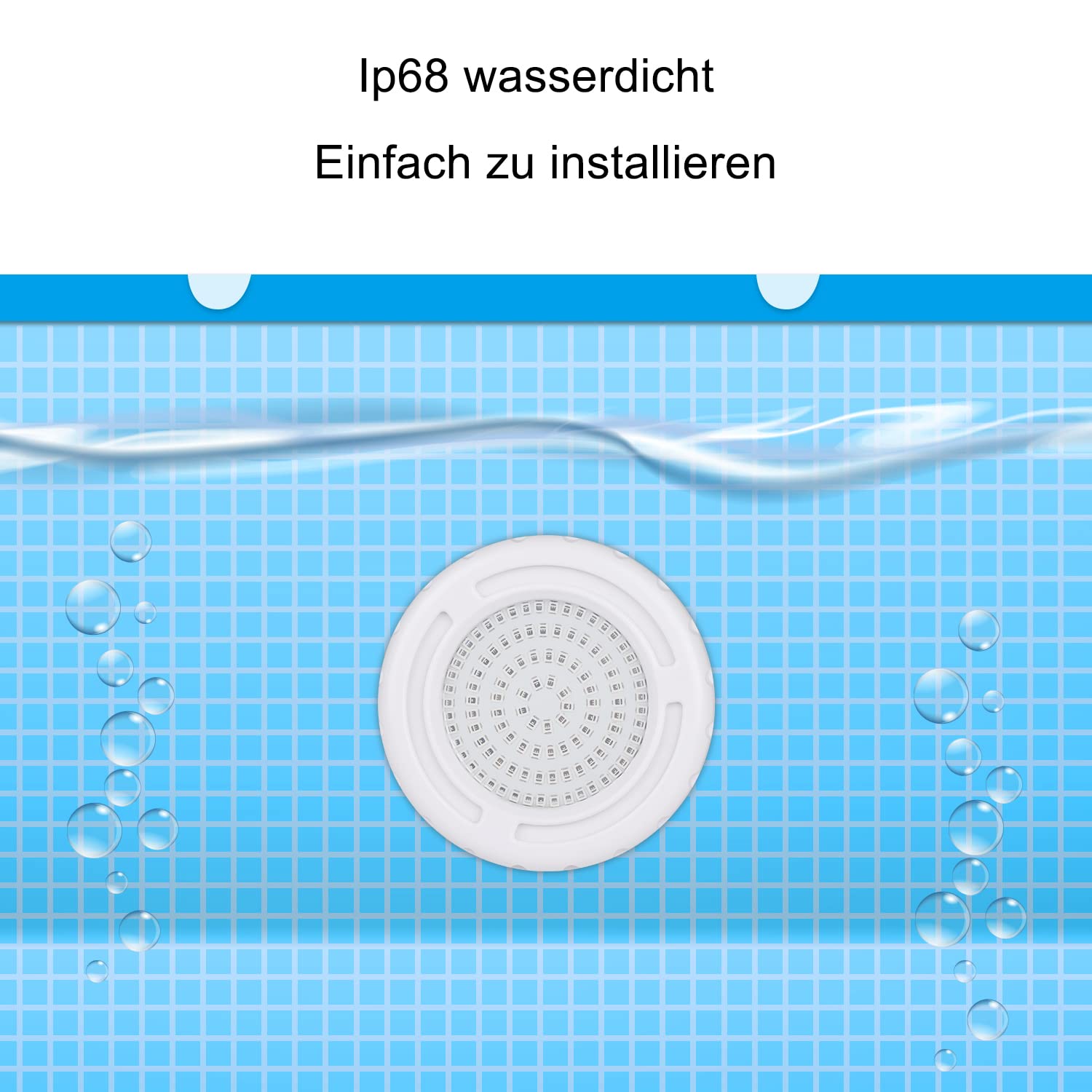 LED Poolbeleuchtung für Aufstellpool, 12W RGB Dimmbar Farbwechselnde Kompatibel mit Fernbedienung,Schwimmbad Licht,für Stahlrahmen & Stahlwandpool,IP68 Wasserdicht 7m Kabel,12V