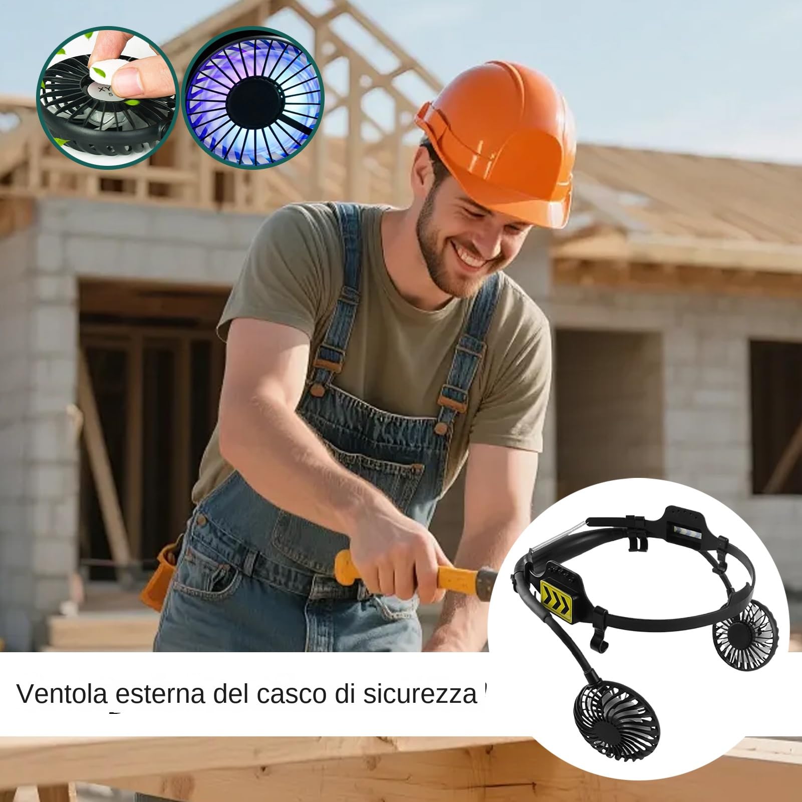 Ventilatore Per Casco | Ventola Regolabile per Elmetti a 3 Velocità,Dispositivo Rinfrescante con Luce Notturna per Attività Esterne Lavoratori Ciclismo