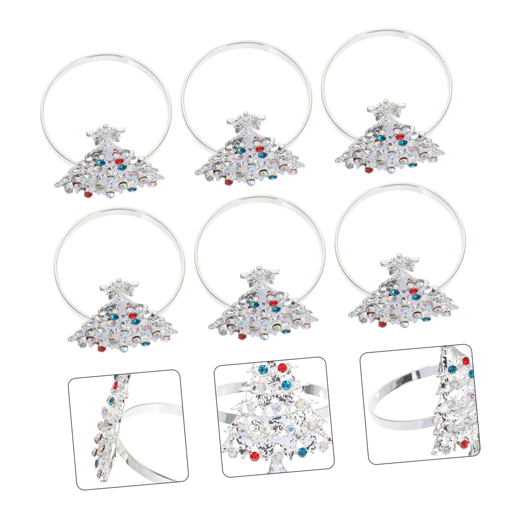 Cabilock 3 Ensembles Lot De 3 Boucles De Serviette De Noël Bannière Gnomes Décoration De Porte De Garage De Noël Guirlande Ronds De Serviette De Arbre De Noël 6 pièces * 3