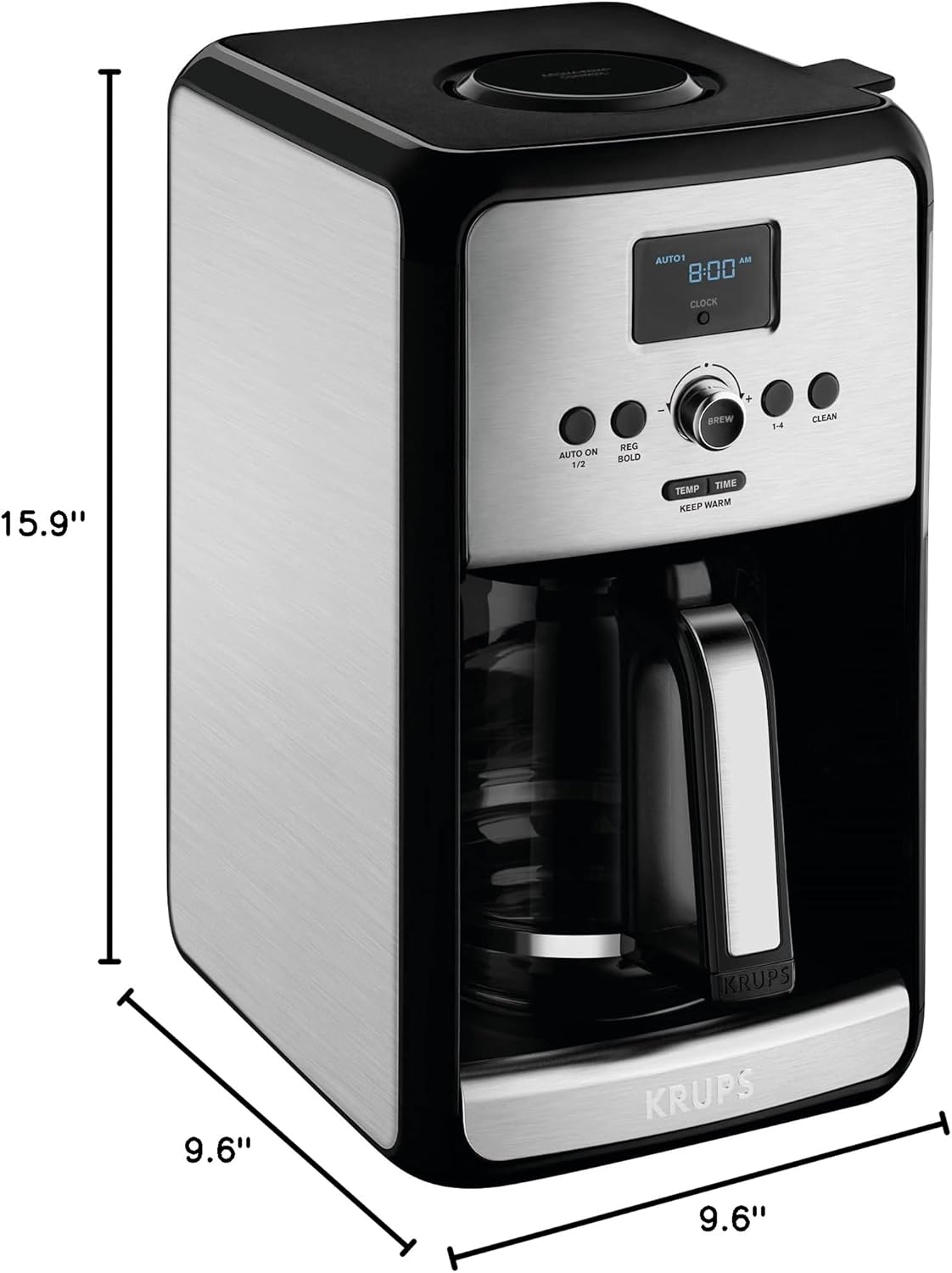 Dimensions of KRUPS EC314 coffee maker