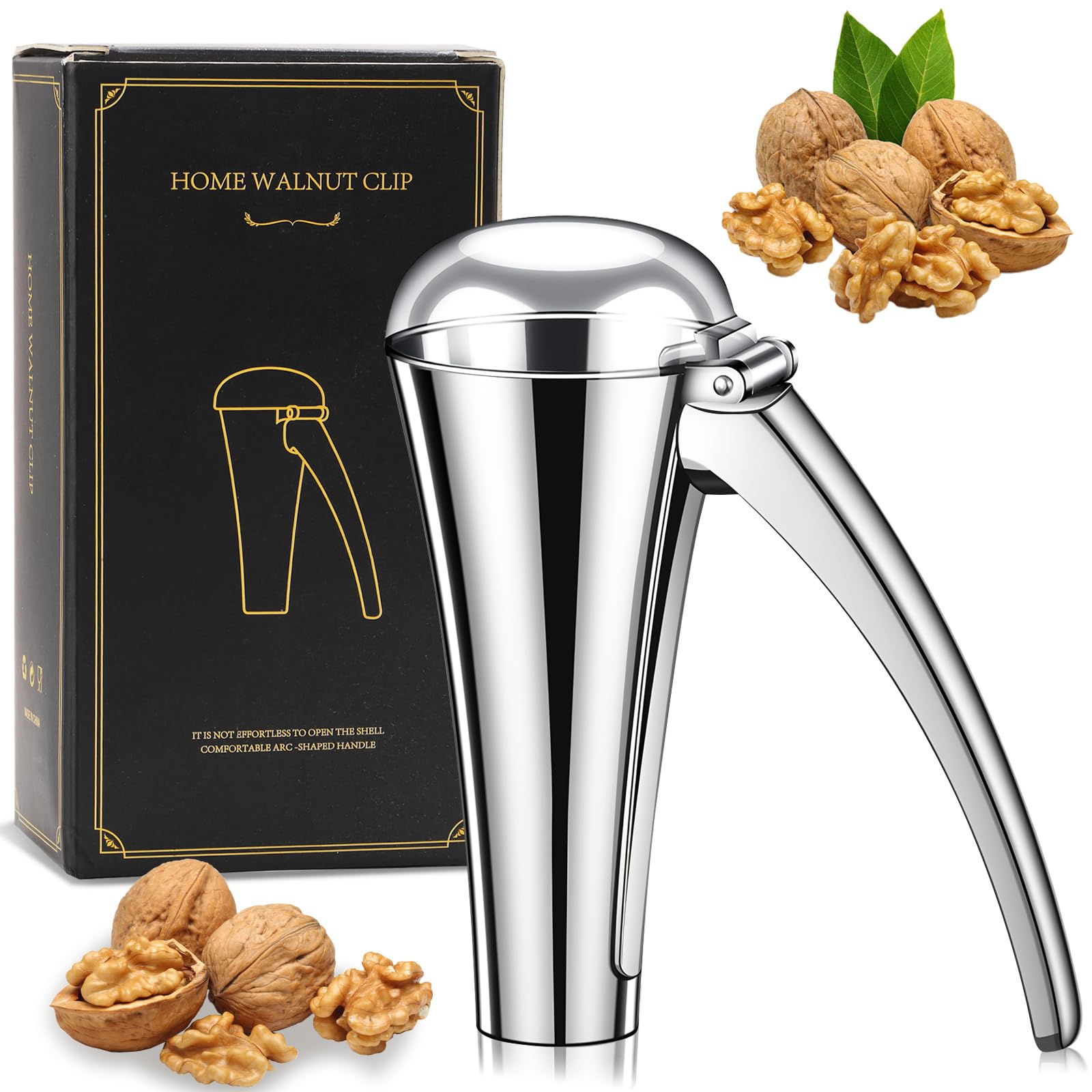 Drado Casse Noix, Casse-Noisettes avec récipient, Ouverture de la Coquille d'une Seule Main, Prise en Main Confortable pour Noix de Pécan, Noisettes, Amandes, sans Risque de Renversement