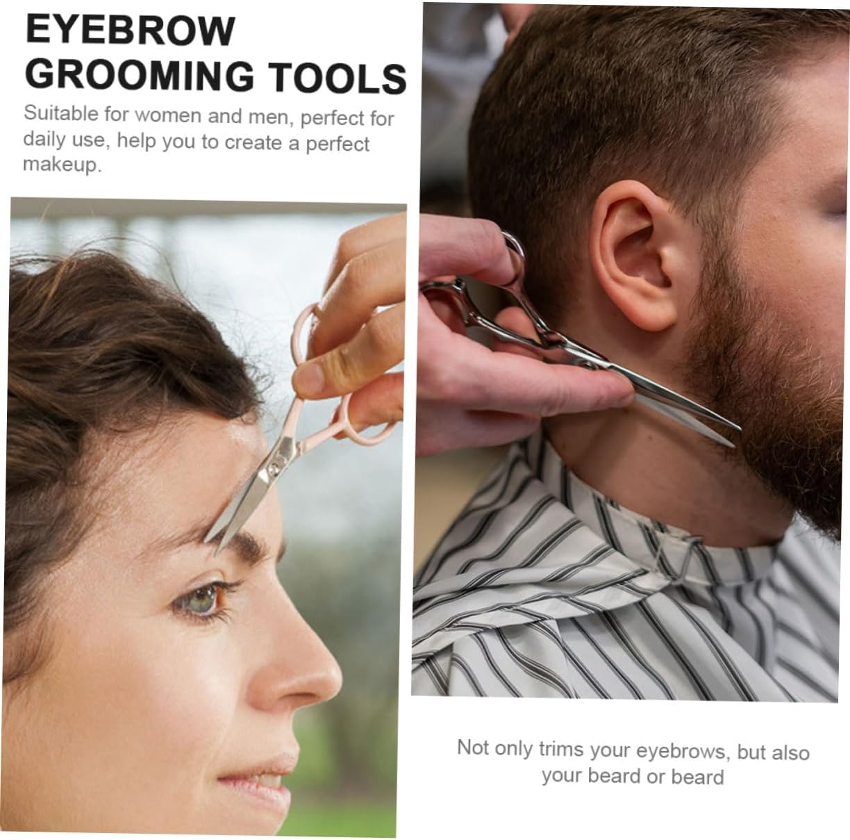Ipetboom 2pcs Eyebrow Grooming Precision Scissors and Brow Comb for Easy Trimming and Styling Tool for Women Makeup Routine