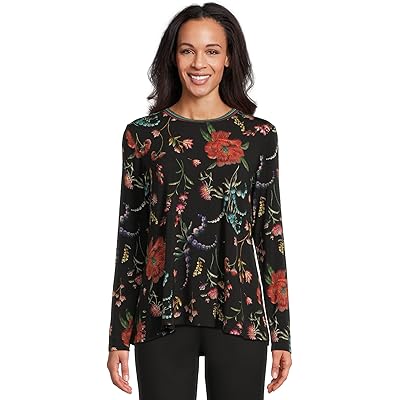Johnny Was The Janie Favorite Long Sleeve Crew Neck Swing Tee mayra schiffli