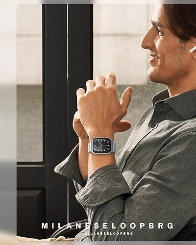 Miniatura 8 de Correa milanesa original de acero inoxidable para Apple Watch Band de 1.496 in, 1.575 in, 1.614 in, 1.654 in, 1.732 in, 1.772 in, cierre magnético