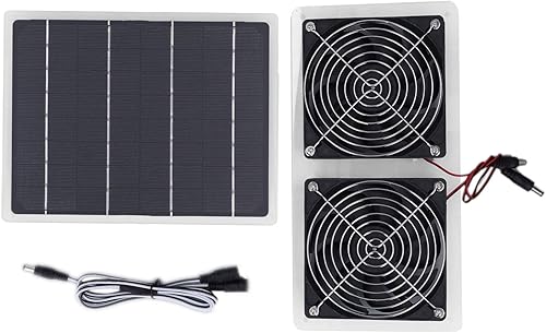 Miniatura 7 de Ventilador de paneles solares para autocaravana, ventilador alimentado por panel solar, 2 ventiladores de 100 W, 20 V, energía verde, portátil,