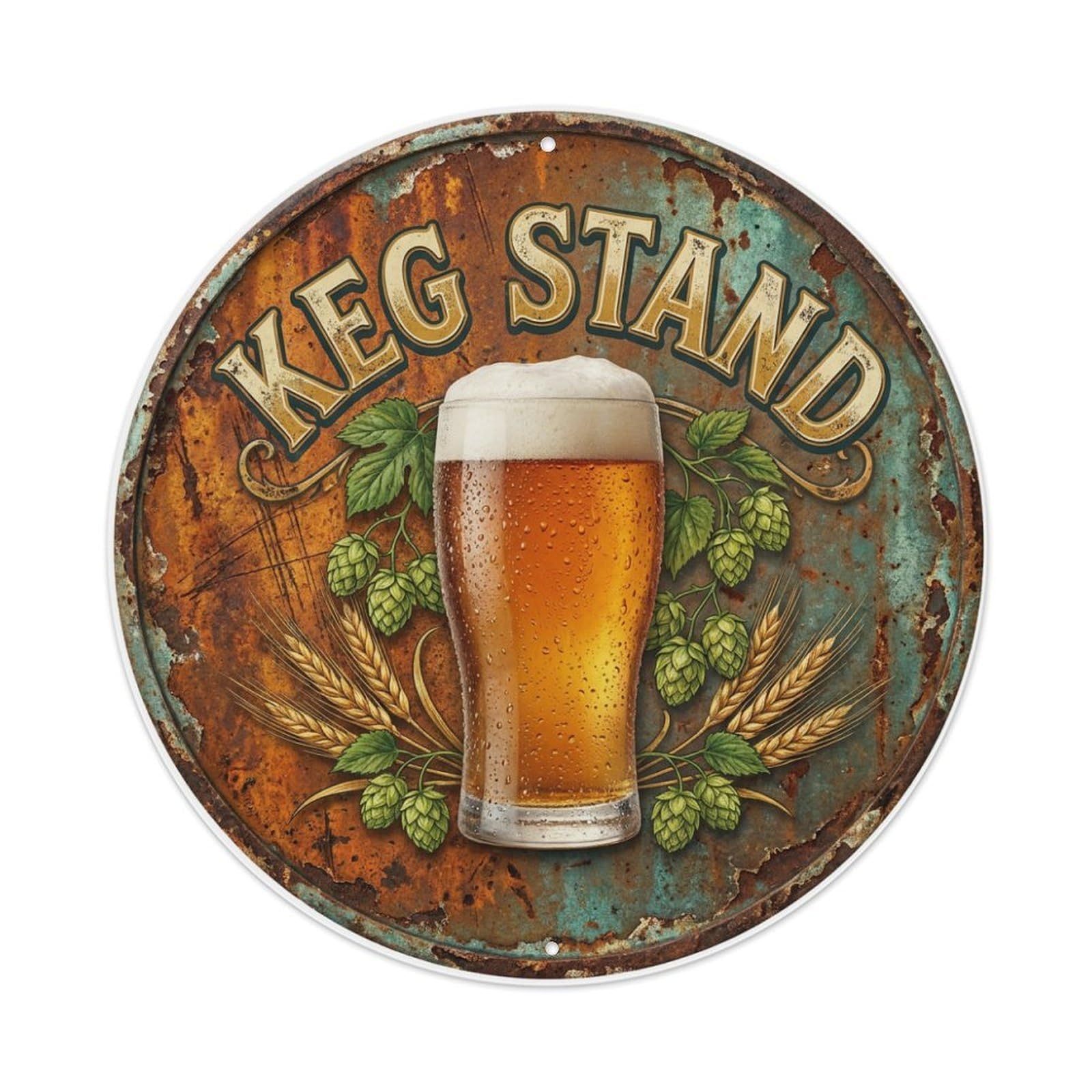 Fyrn Style Metal Tin Sign Vintage Beer Drinkware Keg Stand Retro Bar For Pub