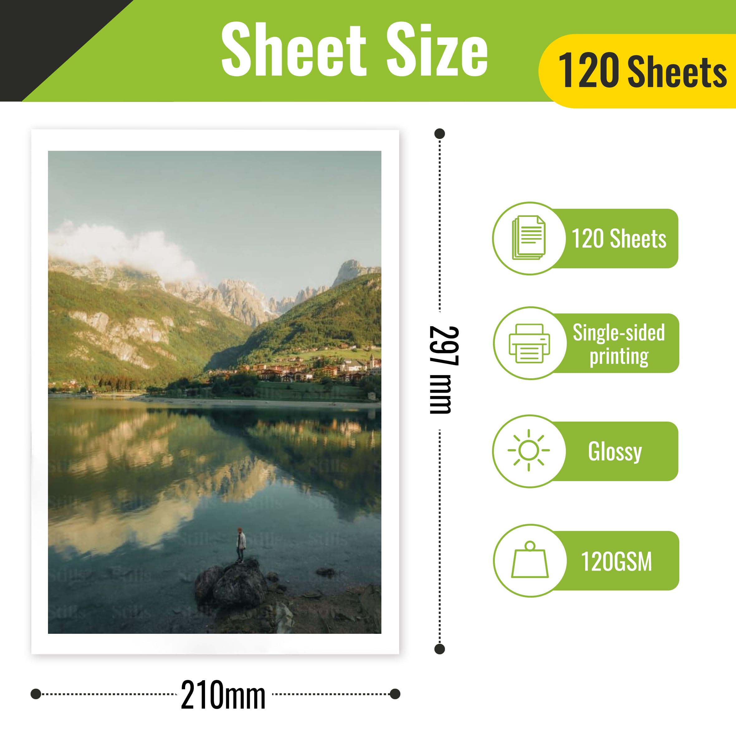 Kamo Carta fotografica lucida A4 120 g/m² 120 fogli per foto poster fai da te stampanti a getto d'inchiostro
