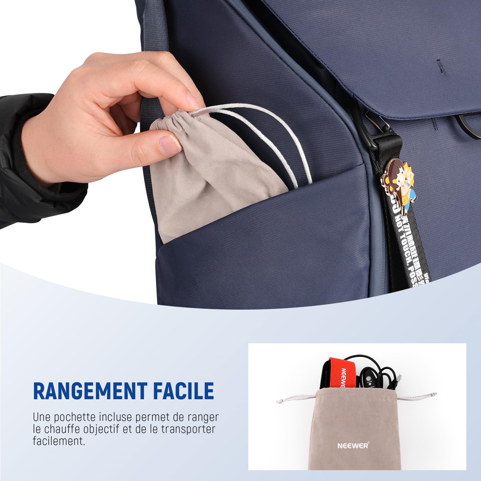 NEEWER Chauffe-Objectif USB 500 mm avec 3 réglages de température, Bande chauffante Anti-rosée pour Appareil Photo Reflex numérique sans Miroir, télescope, astrophotographie, jumelle, HW-20B