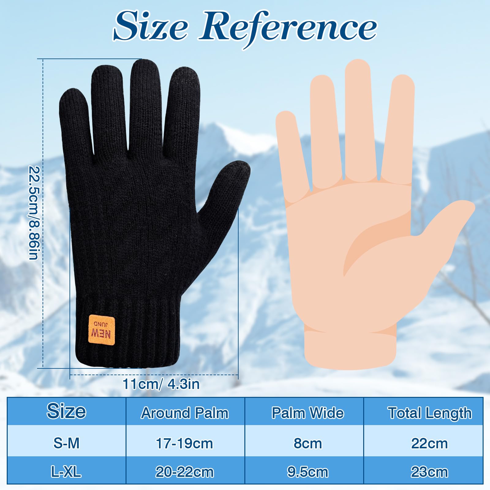 Guantes Térmicos de Invierno para Mujer, Guantes de Punto Doble con Función de Pantalla Táctil, Guantes Cálidos de Forro Polar Gruesos a Prueba de Viento para Ciclismo, Deportes al Aire Libre