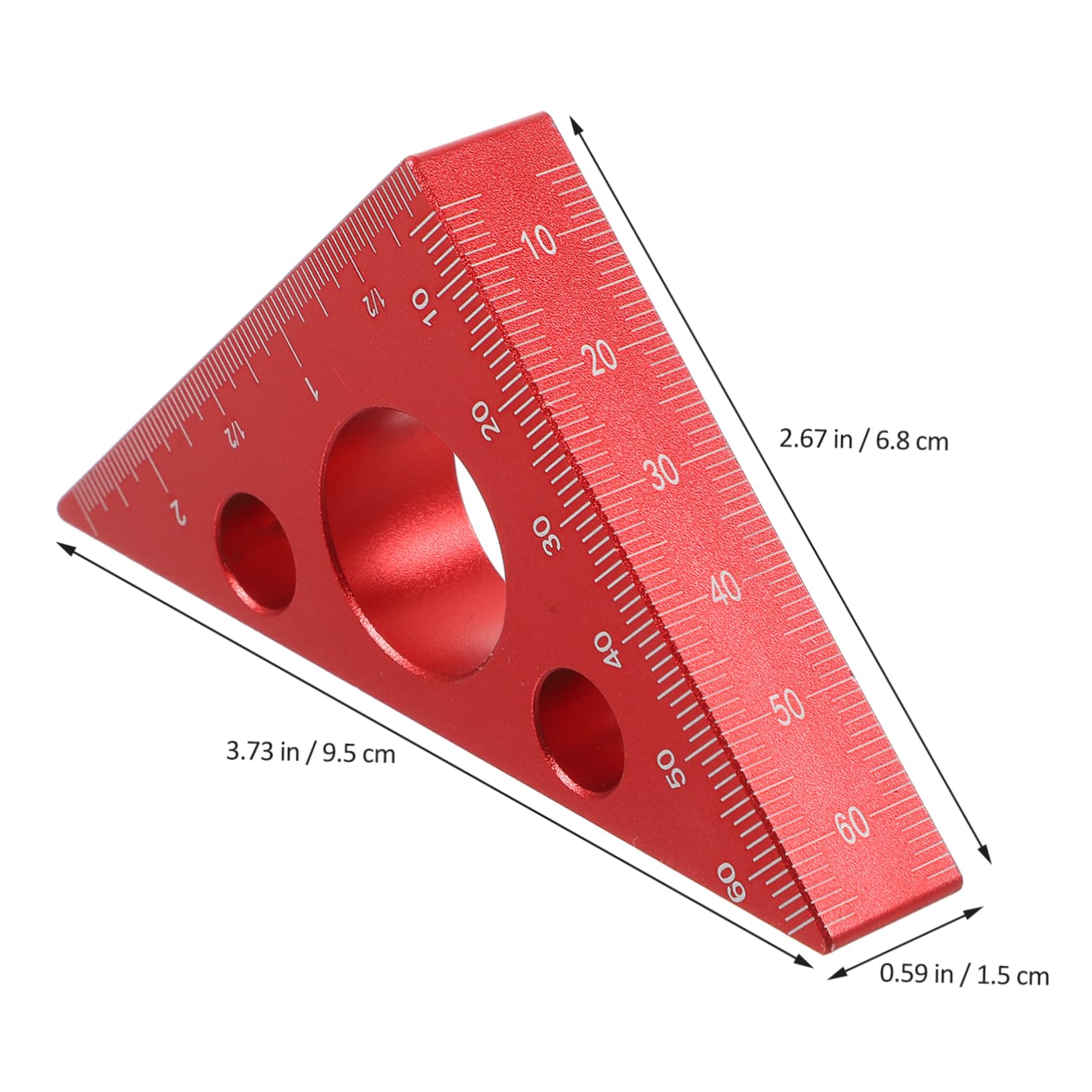 Uonlytech 3pezzi Righello Angolare Lega Di Alluminio Spesso Righe Metriche e Imperiali Strumento Di Misurazione Per Falegnameria e Utile Per Artisti e Hobbisti