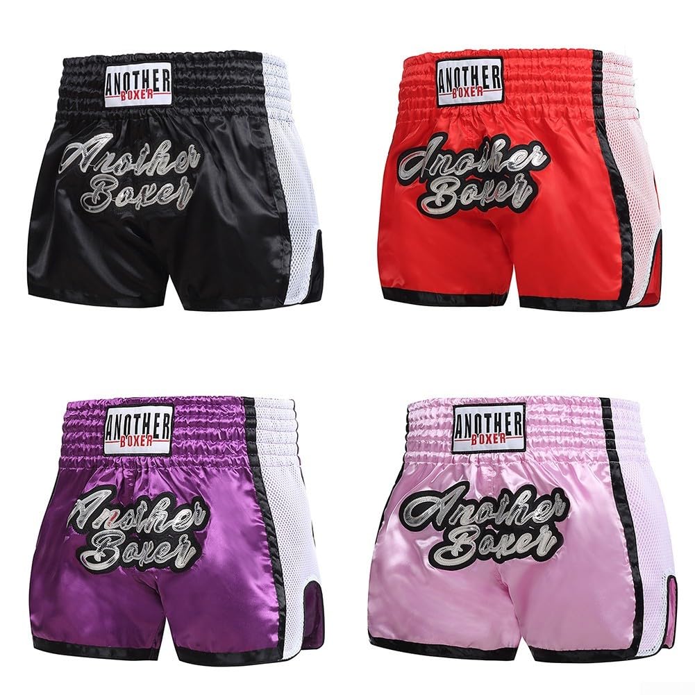 Pantalones cortos de boxeo transpirables para artes marciales mixtas Muay Thai talla M morado
