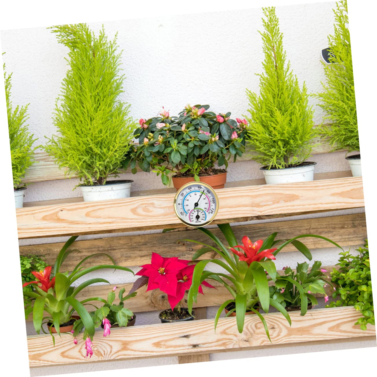 Happyyami 5piezas Termómetro Higrometro Digital Para Medición De Temperatura y Humedad Interiores y Exteriores Para Oficina Sauna y Jardín Sin Batería