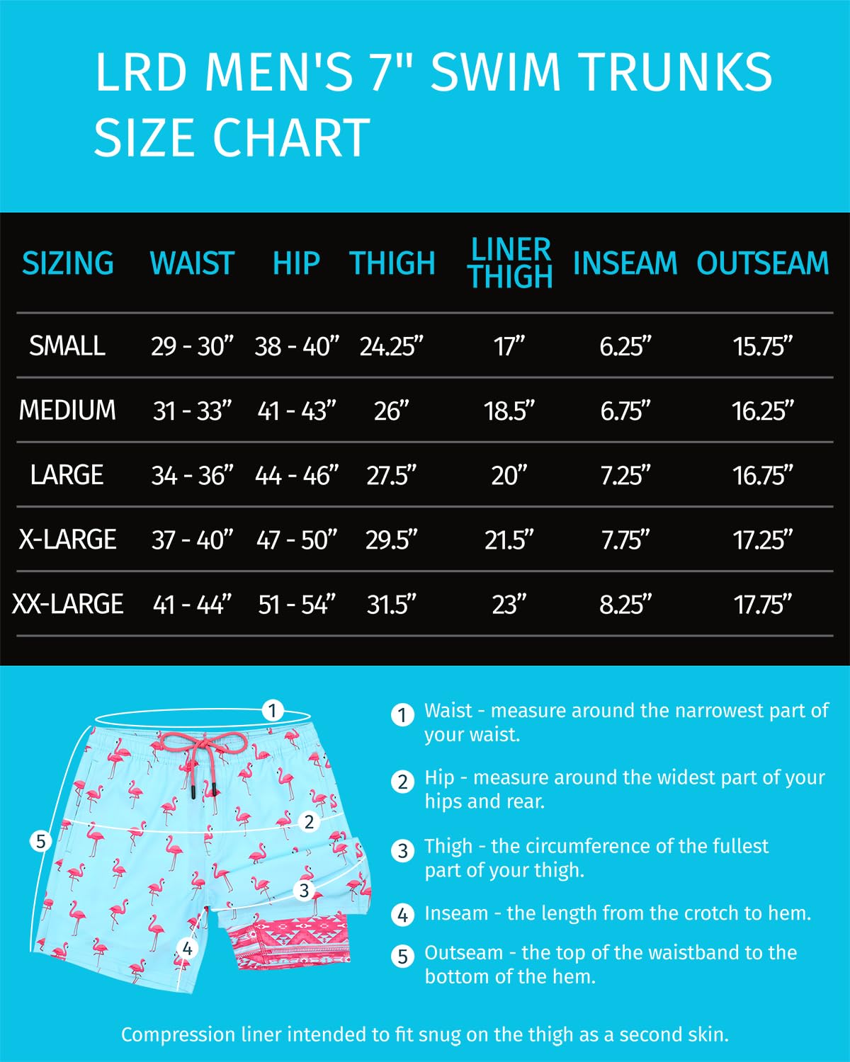 HAPPIERE Mens Swim Trunks with Compression Liner,7 Inch Quick Dry Swim Shorts, Board Shorts,Beach Swimwear