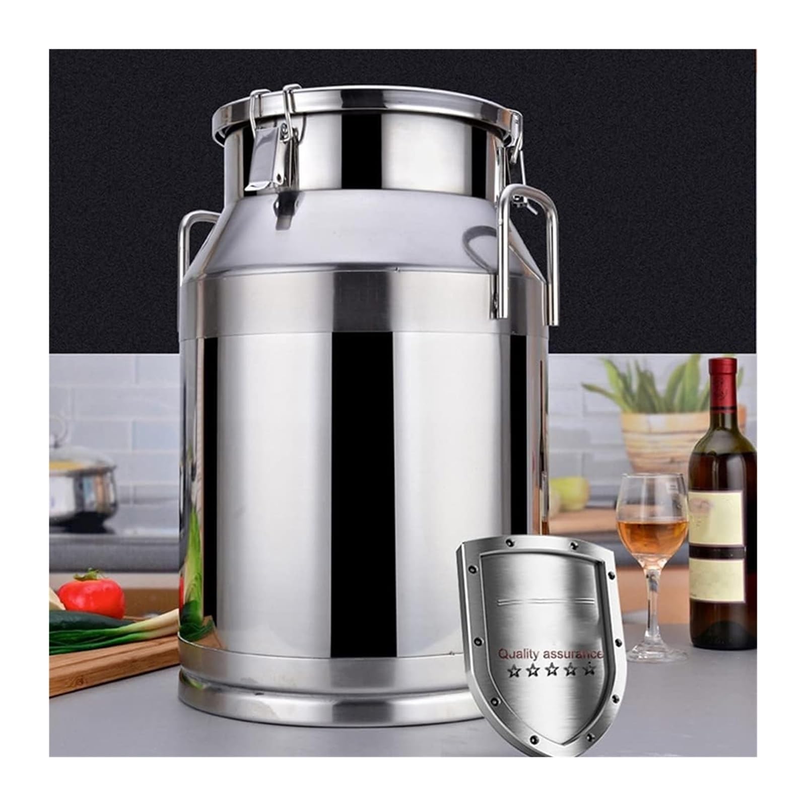 Boîte de lait en acier inoxydable 304 avec couvercle scellé en Silicone, seau à vin, Pot laitier