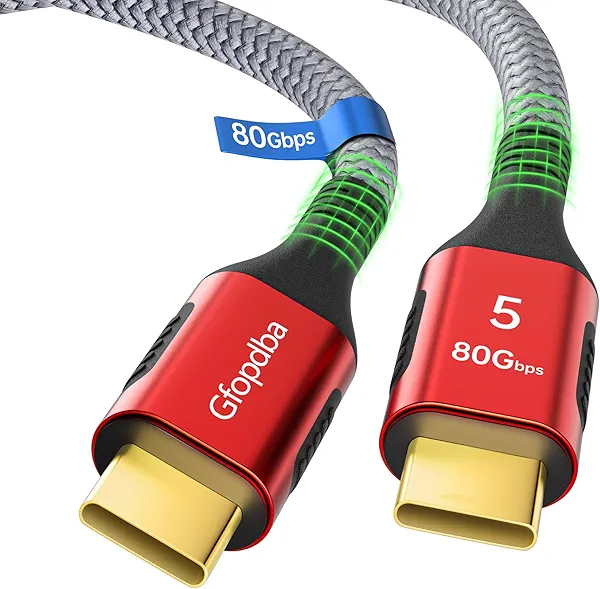 Thunderbolt 5 Cable 6.6FT Compatible, 80Gbps, 120Gbps Bandwidth, PD 240W, 8K@165Hz, 4K@540Hz, USB4 2.0 USB C Video Display Cable for Thunderbolt 4, iPhone 17, SSD, Mac mini M4 / M4 Pro, MacBook Pro