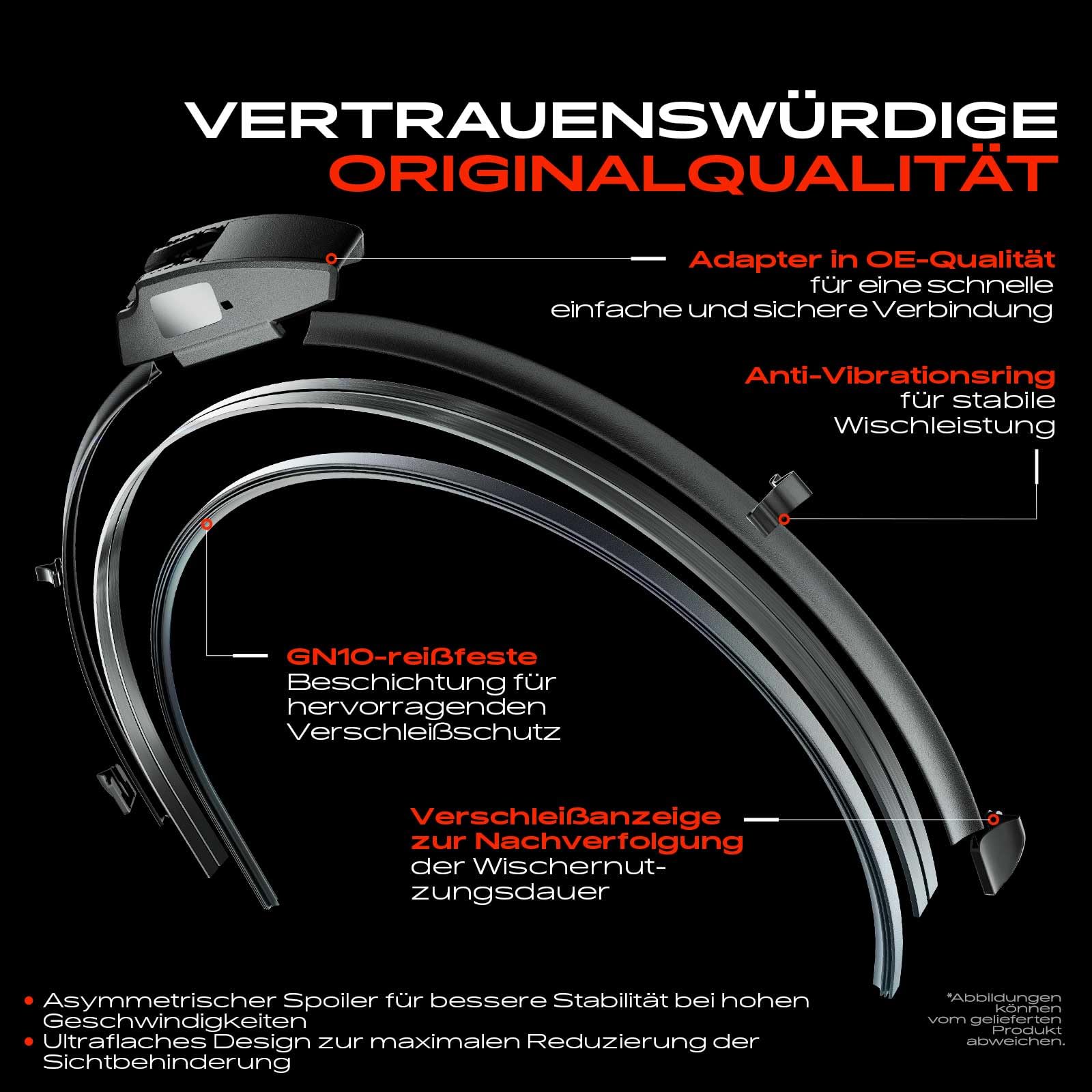 Frankberg 2x Limpiaparabrisas Escobillas Limpiaparabrisas Delantero 550mm/550mm Compatible con Transit, Tourneo Connect, 300 C, Sebring, Stratus, Escalade, R.a.n.g.e R.o.v.e.r II