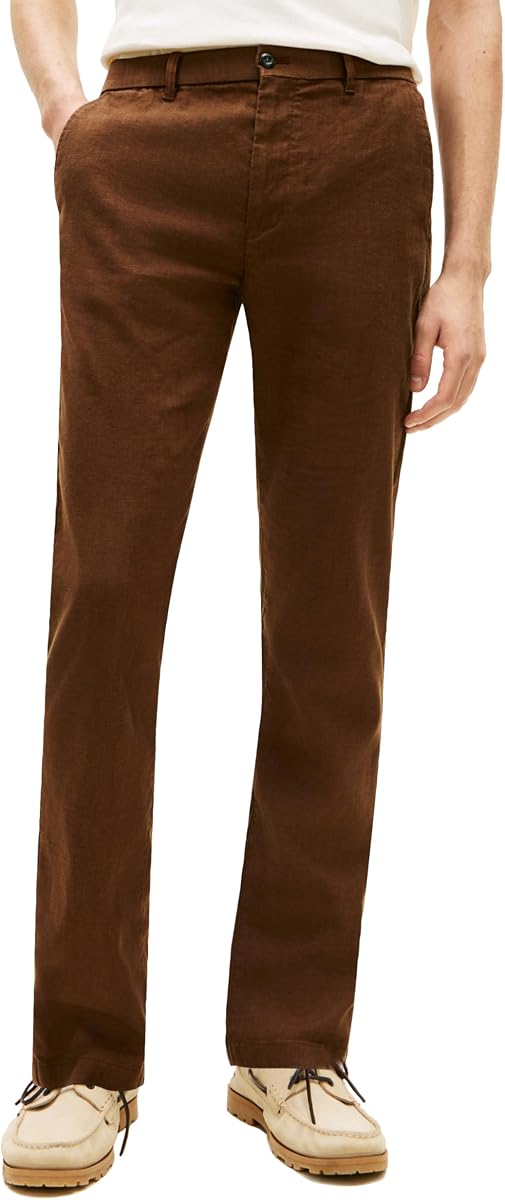 Pantalón Tommy Hilfiger en mezcla de lino para hombre en corte recto