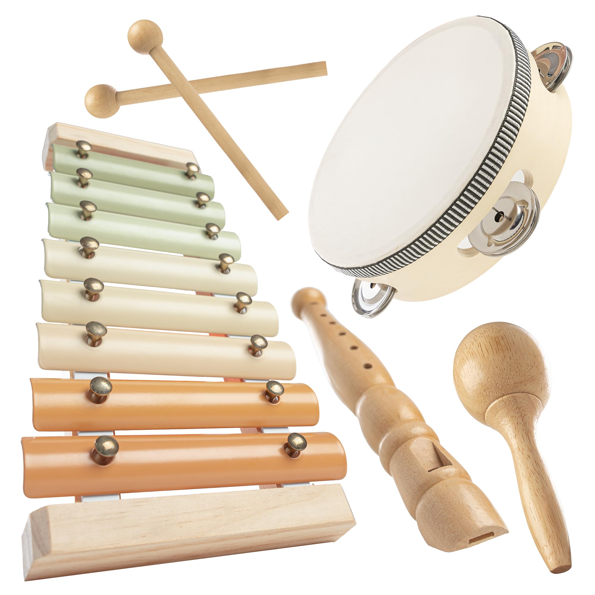 Comfy Cubs 4-Piece Kids Musical Instruments Set - Safe Non-Toxic Montessori Toys for Toddlers - Music Toys for