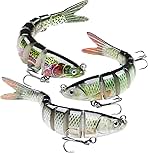 GOTOUR Fishing Lures, Full-Size Multi Jointed Swimbait, Slow Sinking Segmented Bass Fishing Lure, Swimming Fishing Lure Fr...