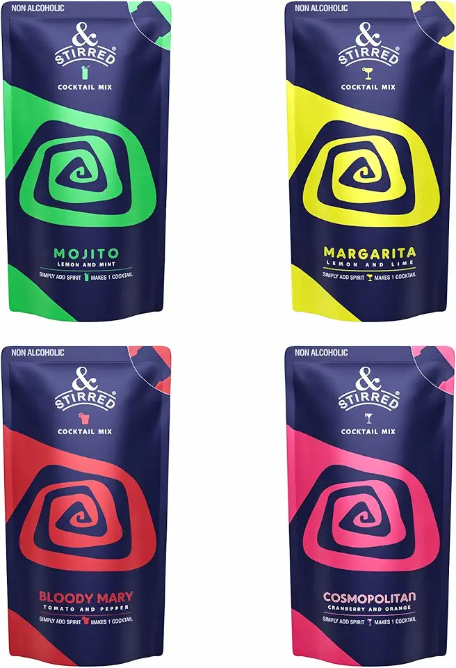 Assorted Pack for Vodka, Rum & Tequila Cocktail Blender (Combo Pack of 8), Made from Real Fruit, No Preservatives, No Artificial Sweeteners,