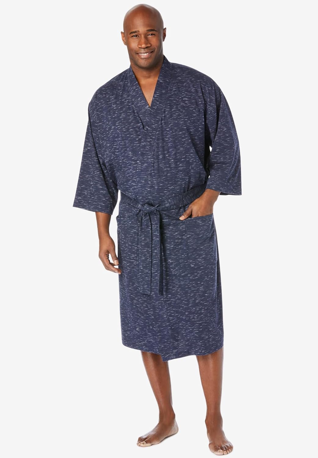 KingSize Men's Big & Tall Cotton Jersey Robe XX-Large-3X-Large Tall Heather Grey