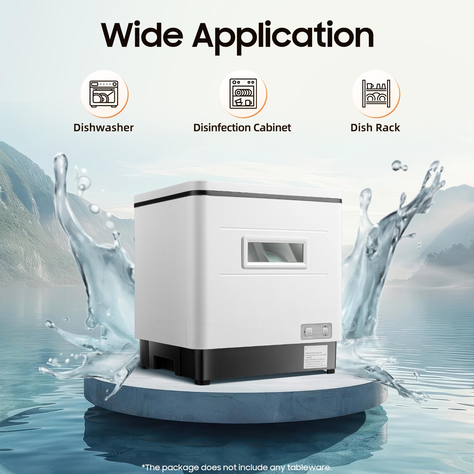 Lavastoviglie da tavolo, 6 coperti, apertura dall'alto, efficace disinfezione, telaio in acciaio inox, 800 W, mini lavastoviglie, da appoggiare, a risparmio d'acqua, ideale per la casa