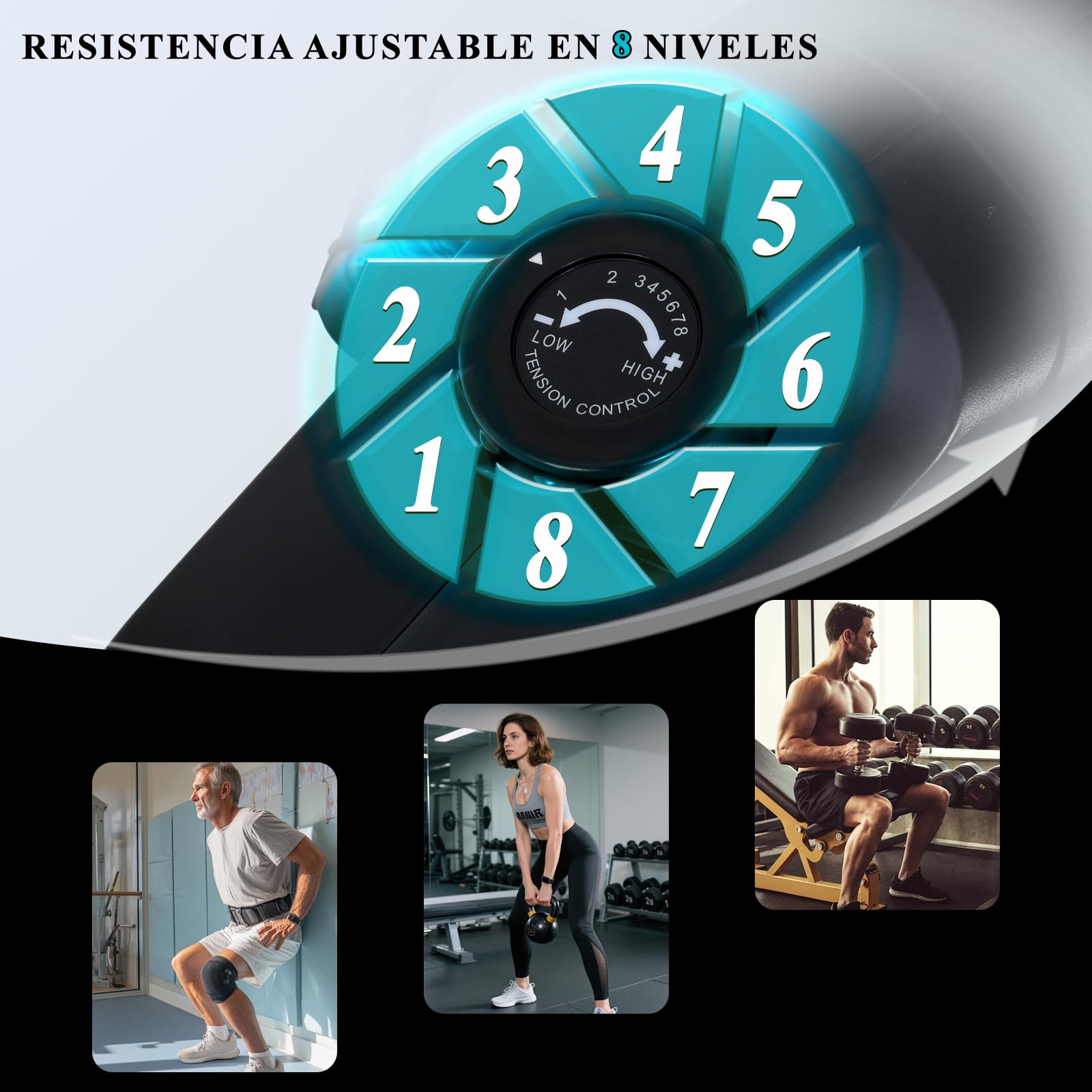 ISE Bicicletas Estáticas Reclinadas con 8 Niveles de Sistema magnético, Bicicleta Estática con Respaldo para Sensor de Pulso y Pedaleo silencioso,Ruedas de transporte,Cardio Training con casa