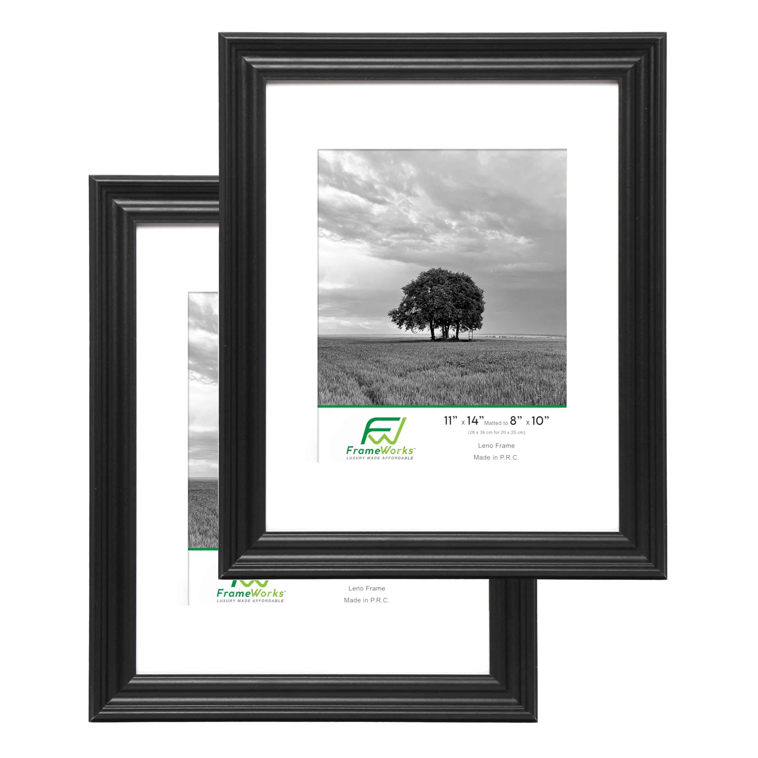 FrameWorks - 2-Pack - 5” x 7” Matted to 4" x 6" Black Wooden Picture Frames with Luxury Wide Molded Edge, Removable Mat, and Tempered Glass — Amazon image 13