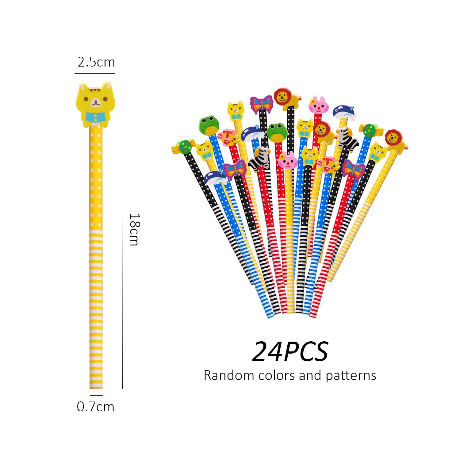 Xinlon 24 Pezzi Gomme Da Cancellare Divertenti e Colorate Per Bambini, Studenti, Studiare, Regalini Per Feste Di Compleanno (Colore Casuale