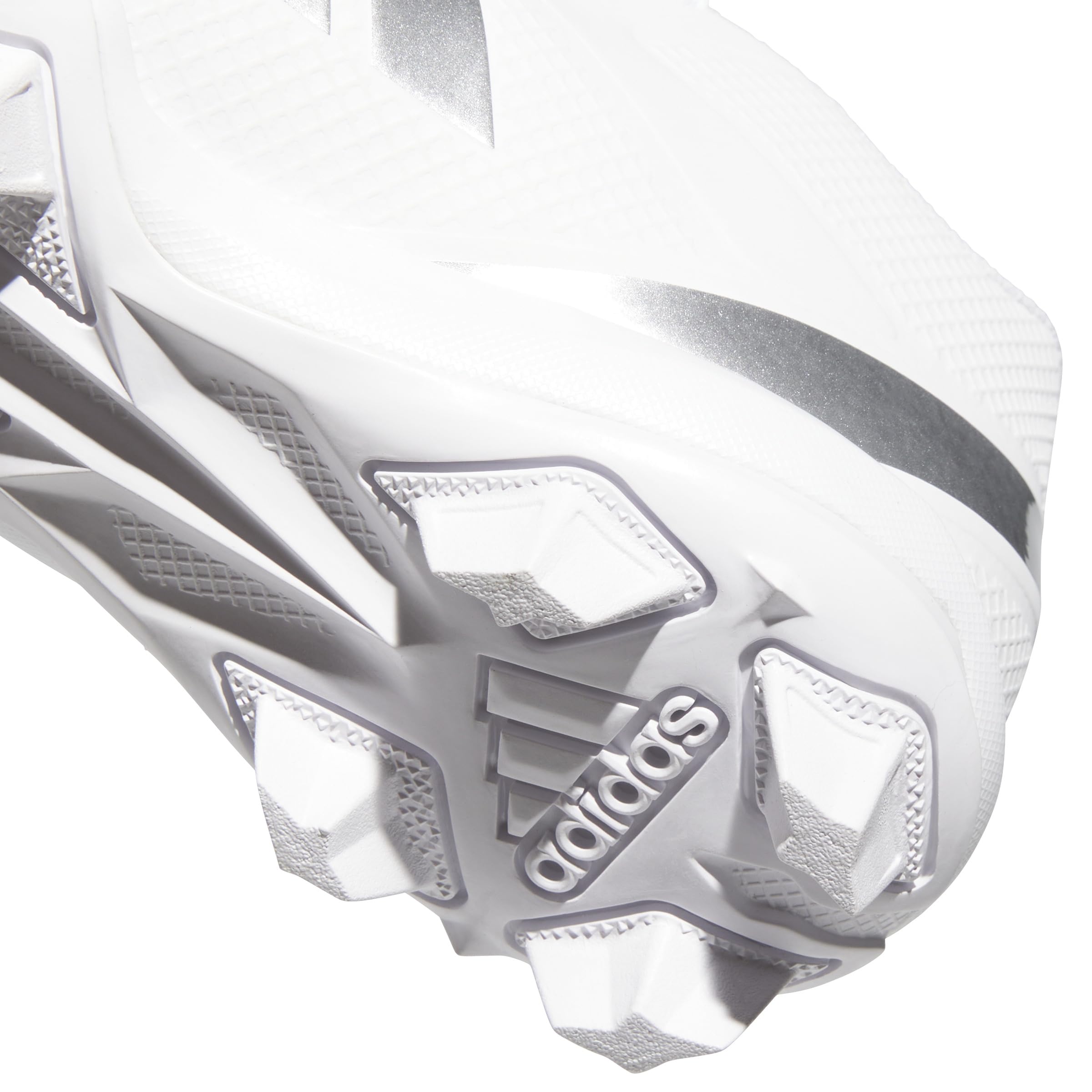 adidas Adizero Impact.2 Molded American Football Sneaker, White/Silver Metallic/White, 3 US Unisex Little Kid