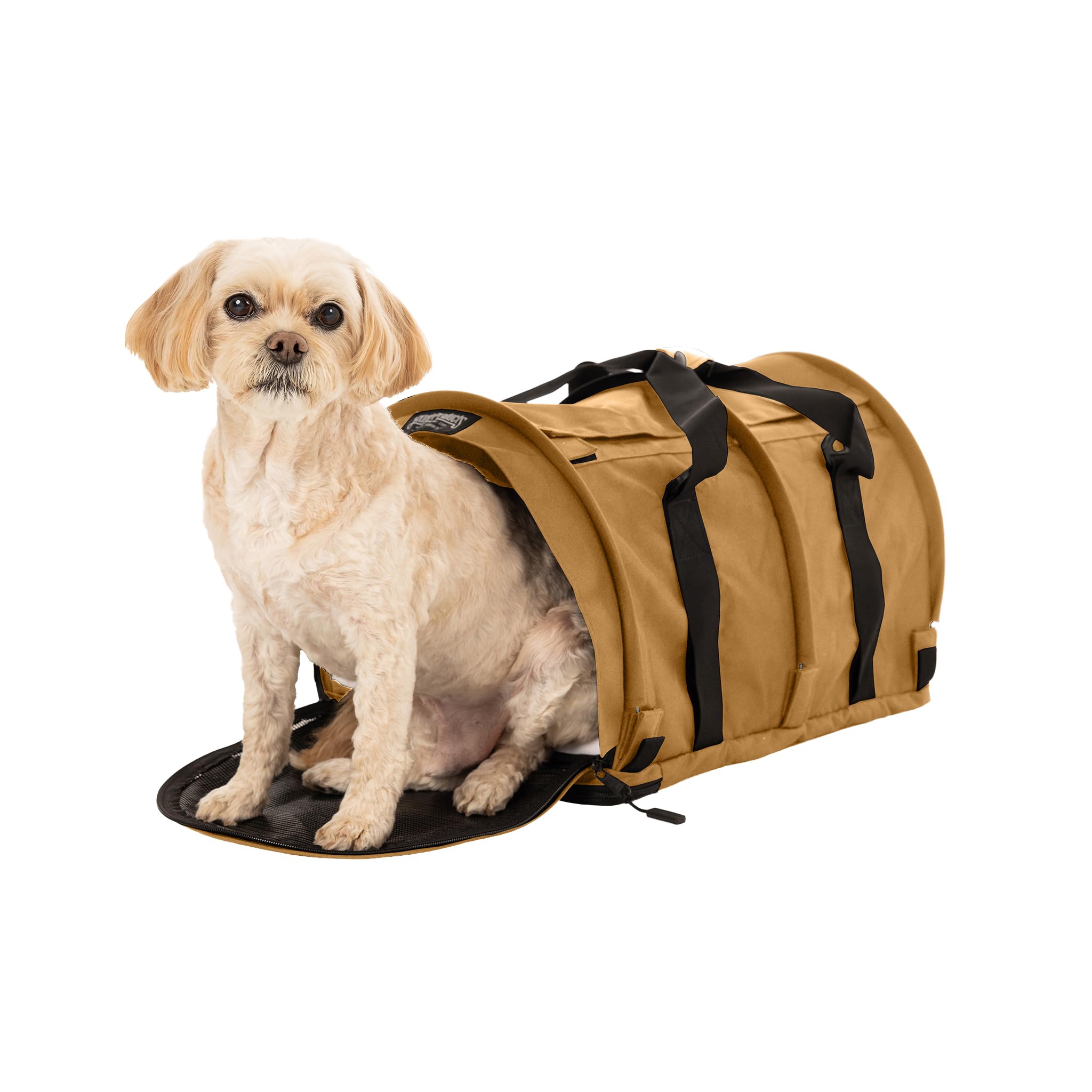 SturdiBag Pro 3.0 Pet Travel Carrier for Cats and Dogs – Soft-Sided with Safety Clips and Seatbelt Straps for Car Travel | XL, Earthy Tan