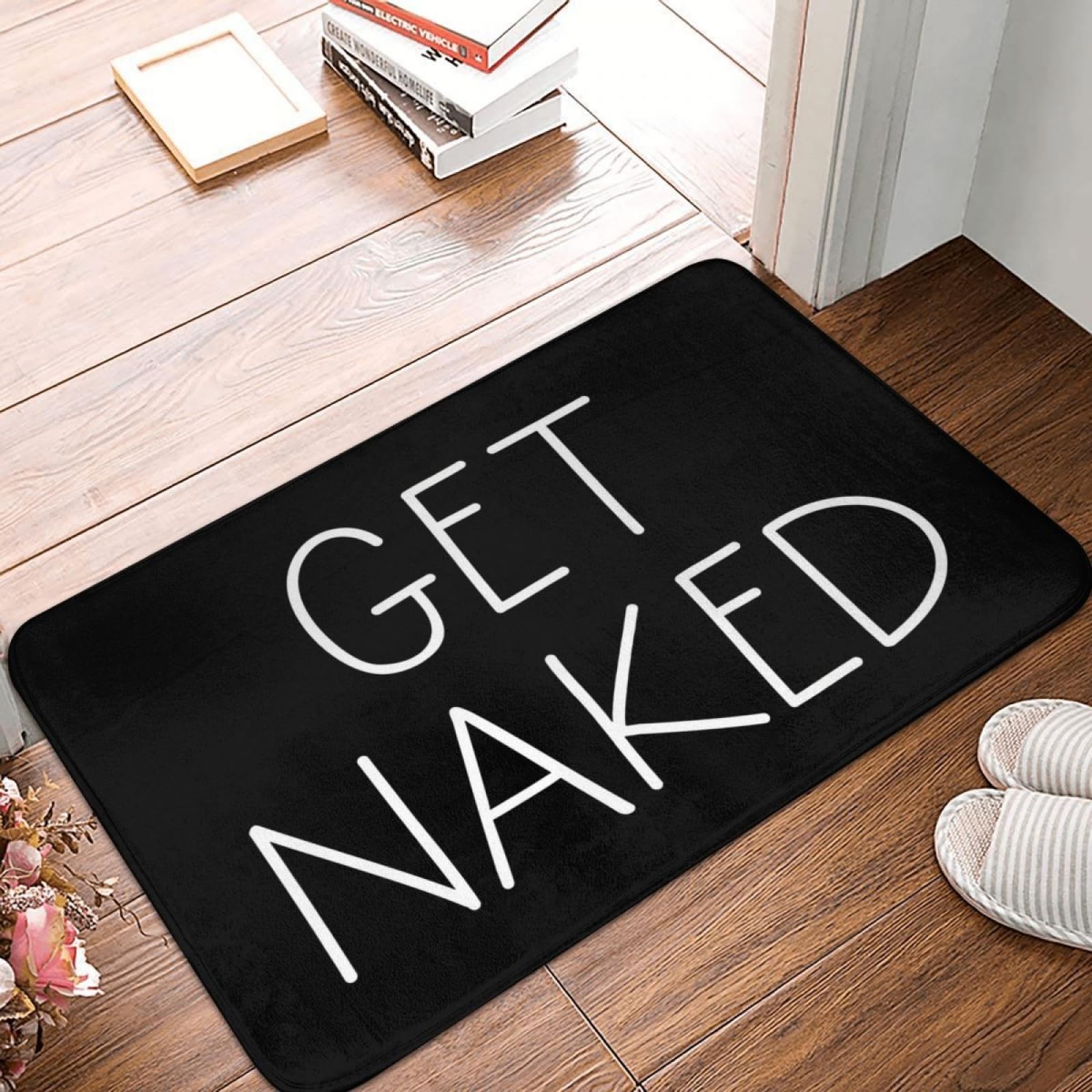 Décoration de la maison chaleureuse avec le tapis d'entrée noir Get Naked