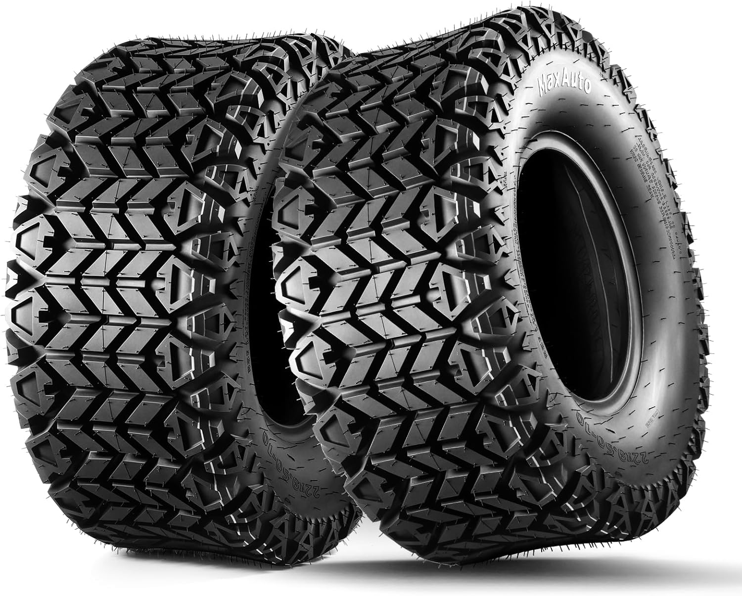 MaxAuto Set of 2 22X9.50-10 All Trail ATV Tire golf cart turf tires,4-Ply,Tubeless