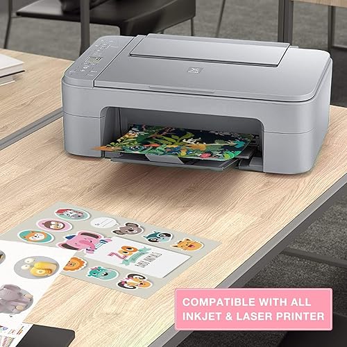 Vista 22 de Papel adhesivo de vinilo imprimible – Vinilo impermeable para impresora láser y inyección de tinta 15 hojas autoadhesivas – Blanco mate