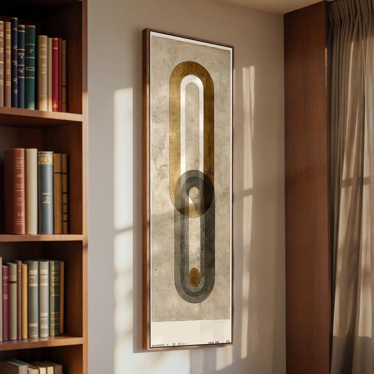 YUSUZHU Narrow Hallway Decor - Long Thin Canvas Wall Art - Tall Narrow Wabi Sabi Painting -Vertical Canvas Art-Abstract Wall Art(55x110cm/Inner Frame)